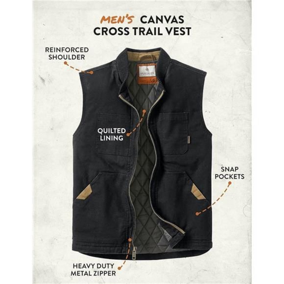 Legendary Whitetails Men's Canvas Cross Trail Vest - Picture 7 of 7
